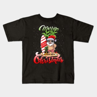 Merry Christmas Santa Hawaii Kids T-Shirt